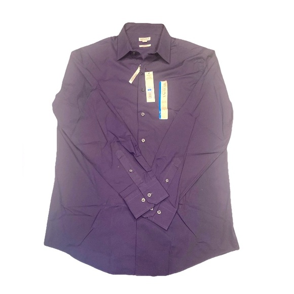 Merona Men's Large Slim Fit Purple Button Up Shirt NWT - Picture 2 of 10